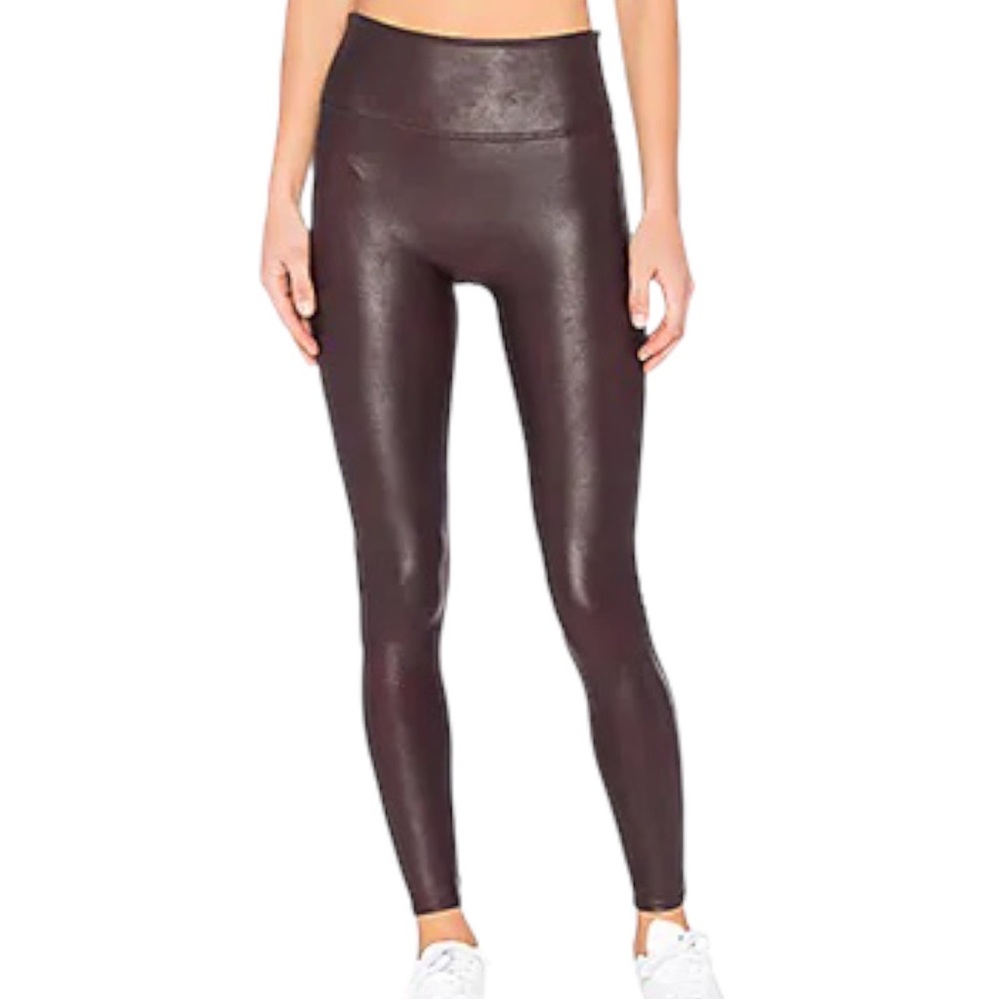 Spanx Faux Leather Legging in Burgundy